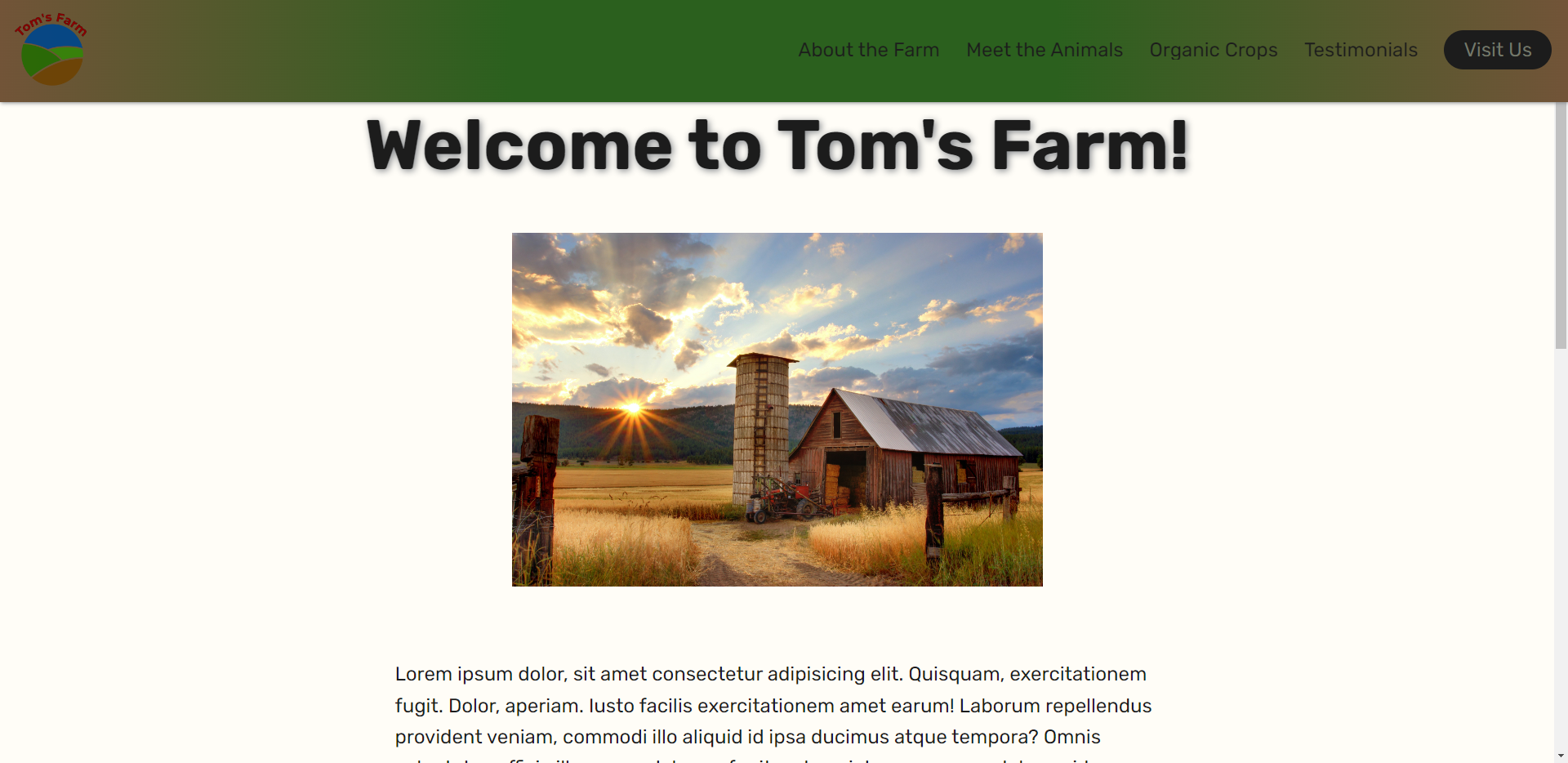 Tom's Farm 1 column website